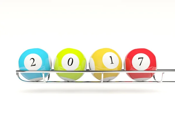 2017 New year lottery balls isolated on white — Stock Photo, Image