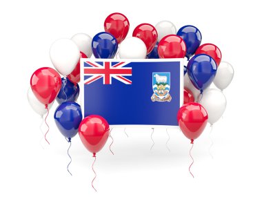 Falkland Adaları bayrağı balonlar ile