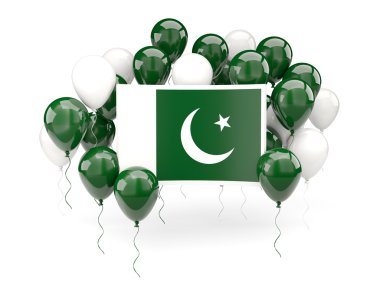 Pakistan bayrağı balonlar ile