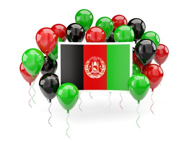 Balonlar ile Afganistan'ın bayrağı
