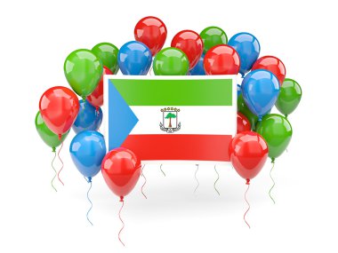 Ekvator Ginesi bayrak balonlar ile