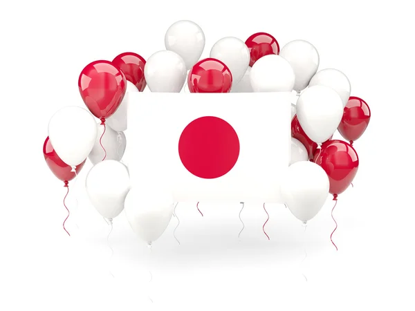 Flagga japan med ballonger — Stockfoto