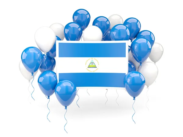 Flagge Nicaraguas mit Luftballons — Stockfoto