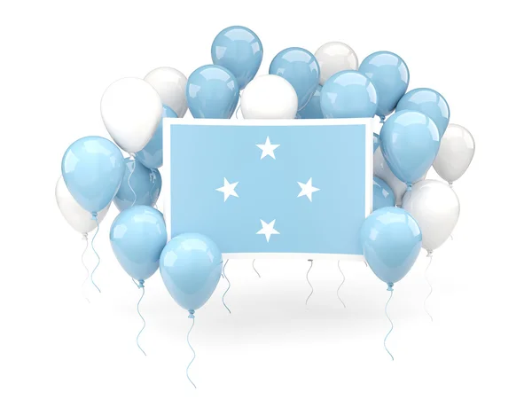 Bandera de micronesia con globos — Foto de Stock