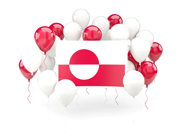 Bandiera della Groenlandia con palloncini — Foto Stock