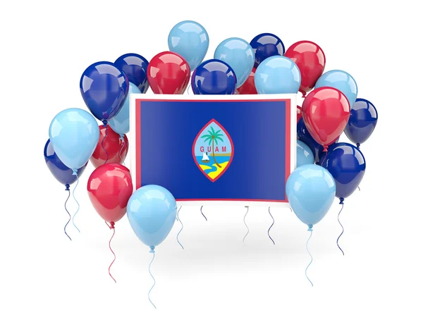 Flag of guam with balloons — Stock Photo, Image