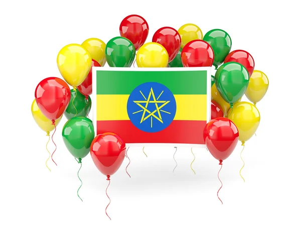 Flag of ethiopia with balloons — Stock Photo, Image