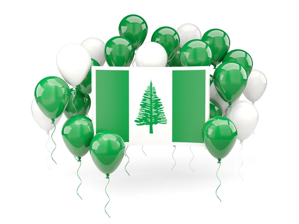 Flag of norfolk island with balloons — Stock Photo, Image