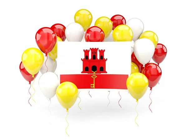Bandera de gibraltar con globos — Foto de Stock