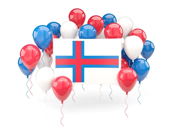Flagge der färöischen Inseln mit Luftballons — Stockfoto