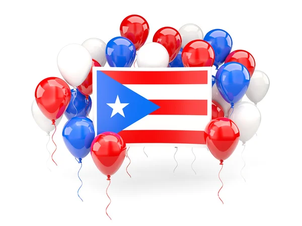 Flag of puerto rico with balloons — Stock Photo, Image