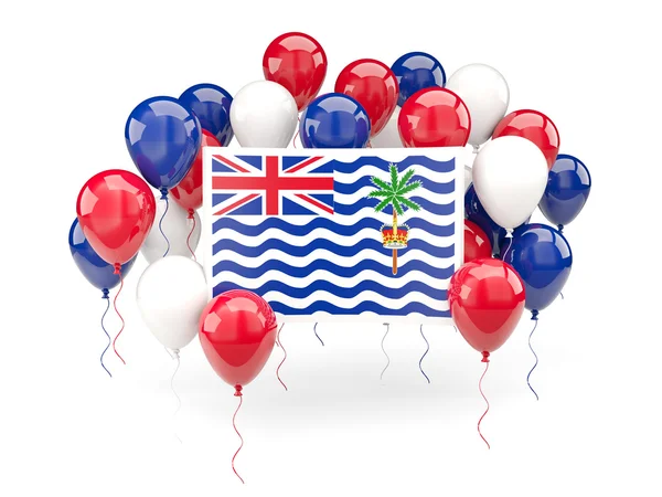 Flag of british indian ocean territory with balloons — Stock Photo, Image