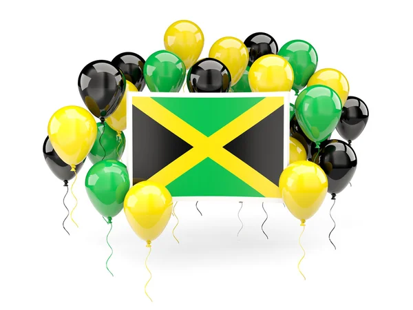 与气球的牙买加国旗 — 图库照片