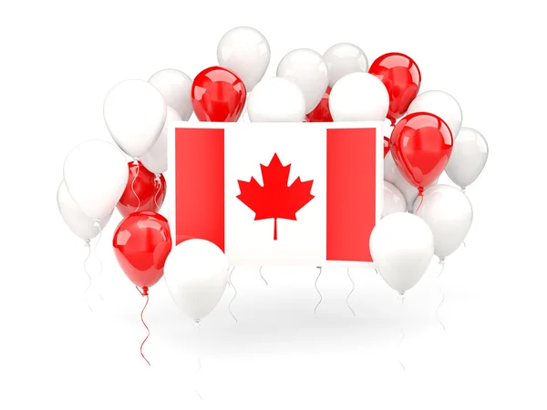 Флаг Канады с воздушными шарами — стоковое фото