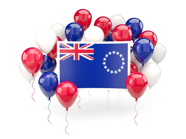 Flag of cook islands with balloons — Stock Photo, Image