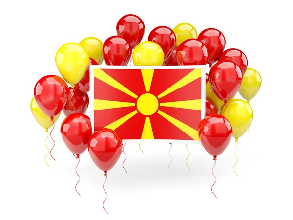 Léggömbök Macedónia zászlaja — Stock Fotó