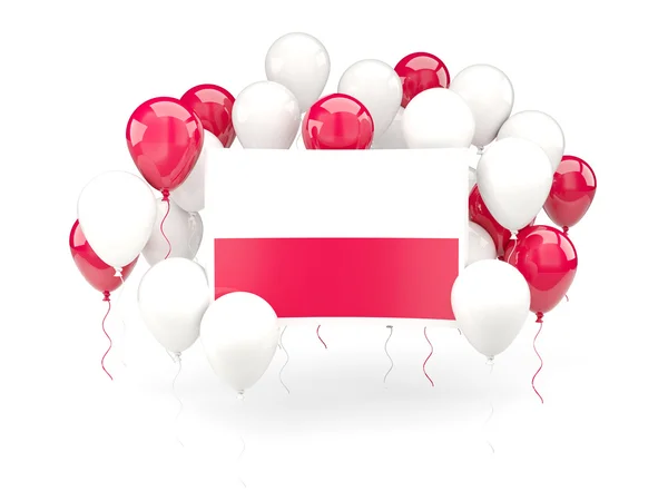 Bandeira de polônia com balões — Fotografia de Stock