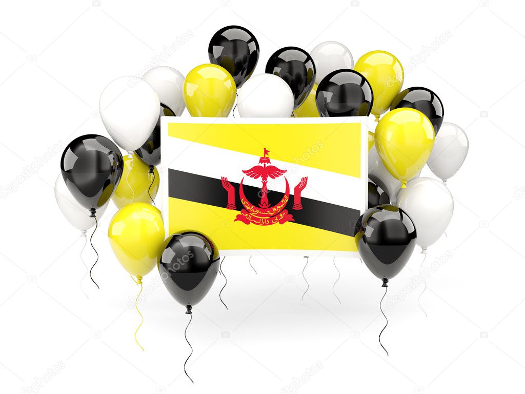 Flag of brunei with balloons