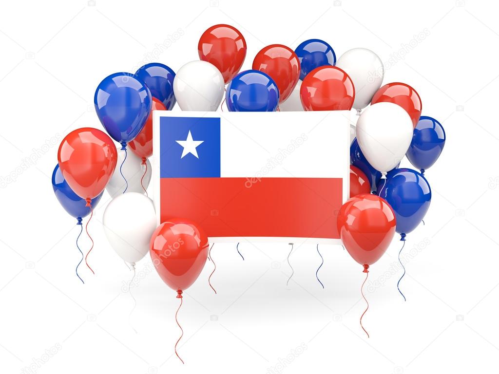 Flag of chile with balloons