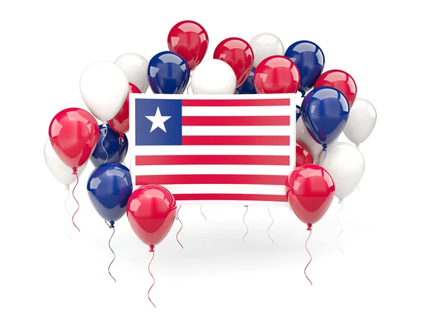 Flag of liberia with balloons — Stock Photo, Image