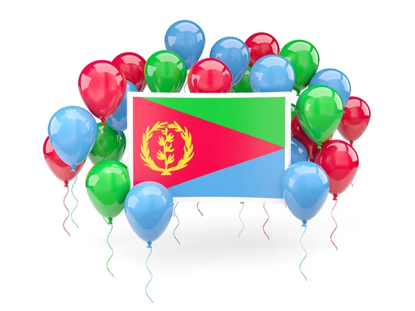 Флаг эритреи с воздушными шарами — стоковое фото