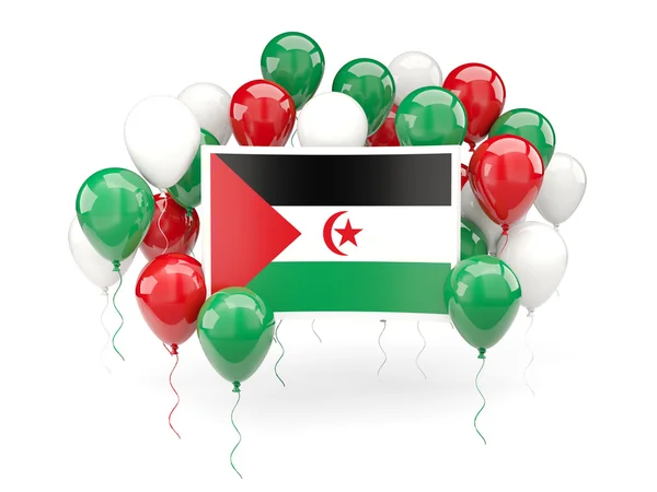 Flag of western sahara with balloons — Stock Photo, Image