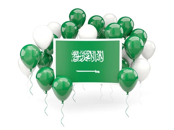 Vlag van Saoedi-Arabië met ballonnen — Stockfoto