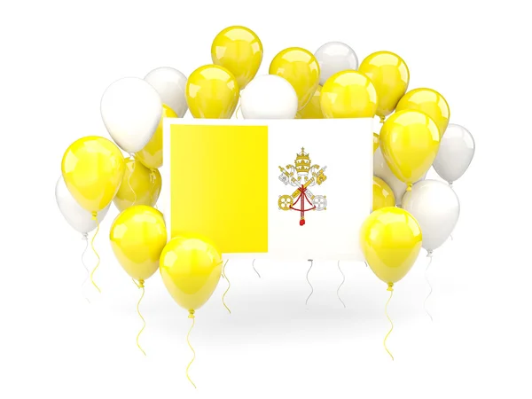 Bandera de vatican city con globos —  Fotos de Stock