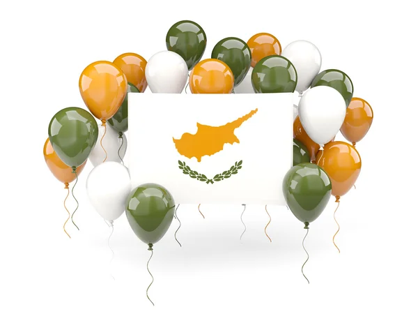 Kyperská vlajka s balónky — Stock fotografie