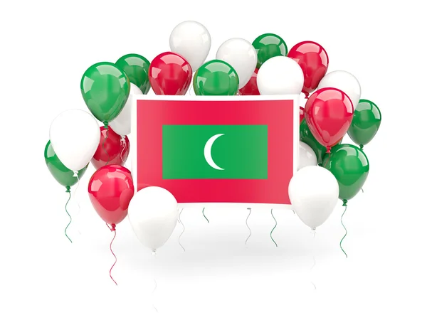 Drapeau des Maldives avec ballons — Photo