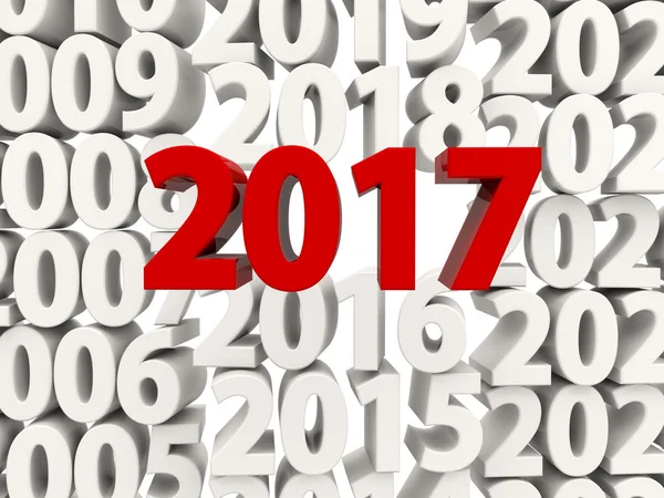 2017 yeni yıl sembol üstünde tepe-in diğer yıl — Stok fotoğraf