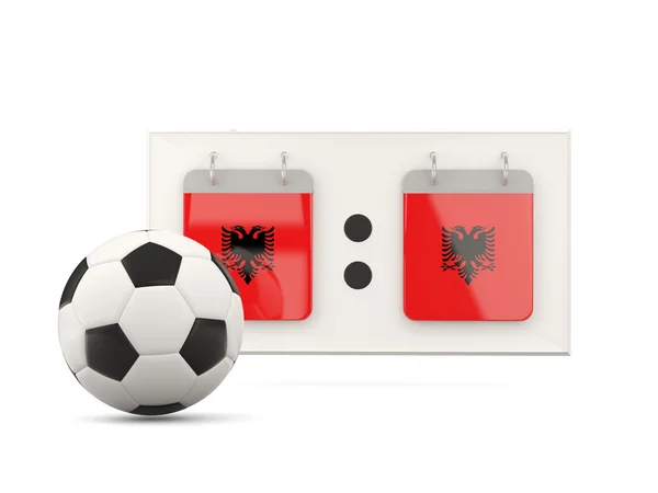 Vlag van Albanië, voetbal met scorebord — Stockfoto