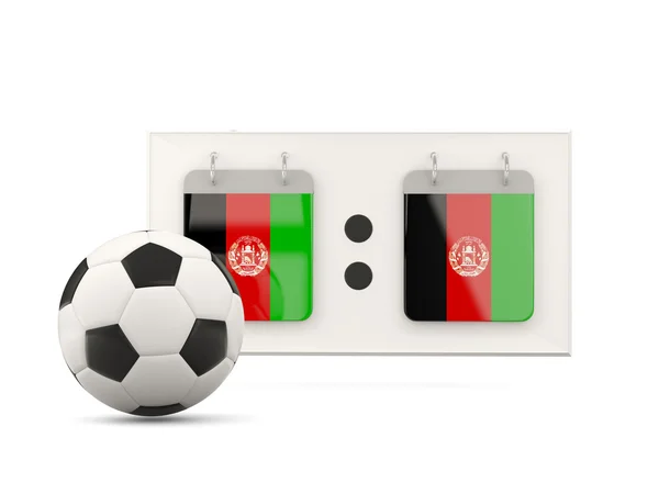 Bandeira do Afeganistão, futebol com placar — Fotografia de Stock