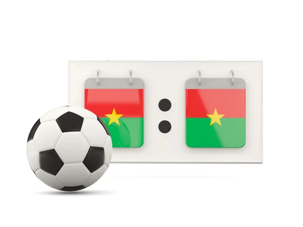 Flag of burkina faso, football with scoreboard — Stock Photo, Image