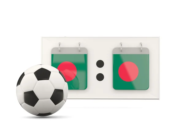 Vlag van bangladesh, voetbal met scorebord — Stockfoto