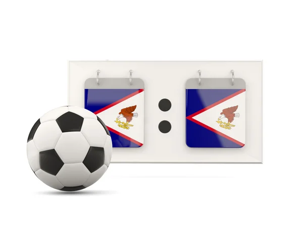 Drapeau des samoa américaines, football avec tableau de bord — Photo