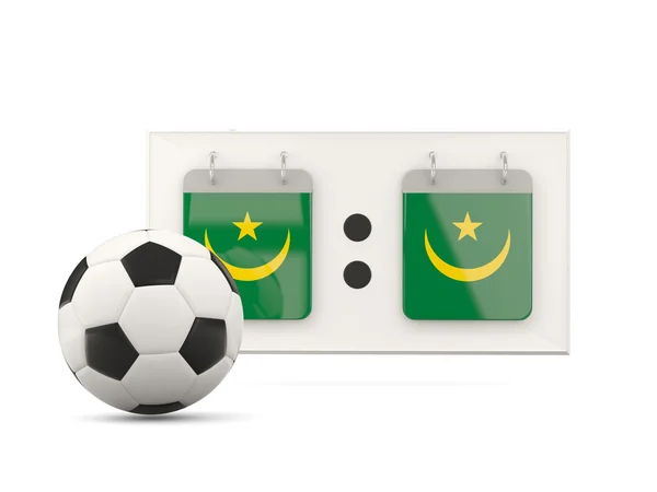 Флаг Мавритании, футбол с табло — стоковое фото