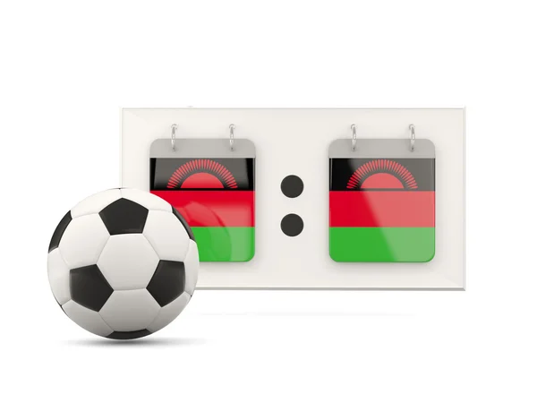 Bandeira do malaui, futebol com placar — Fotografia de Stock