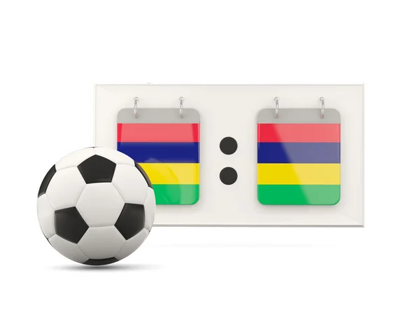 Bandera de mauritius, fútbol con marcador — Foto de Stock