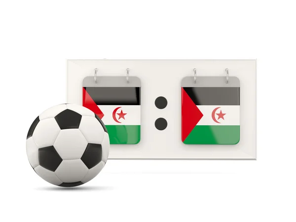国旗的记分牌足球西撒哈拉 — 图库照片