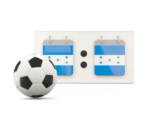 Vlag van honduras, voetbal met scorebord — Stockfoto