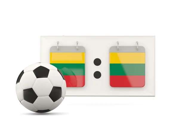 Bandeira de lithuania, futebol com placar — Fotografia de Stock