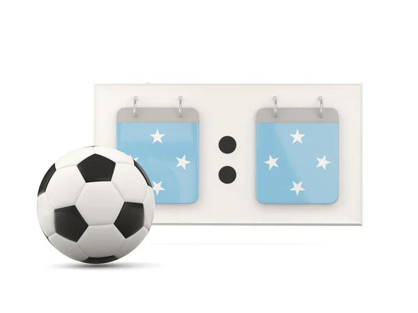 Vlag van micronesia, voetbal met scorebord — Stockfoto