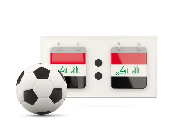 Bandiera dell'Iraq, calcio con segnapunti — Foto Stock