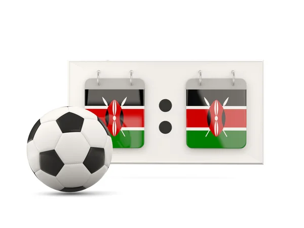 Flag of kenya, football with scoreboard — Stock Photo, Image