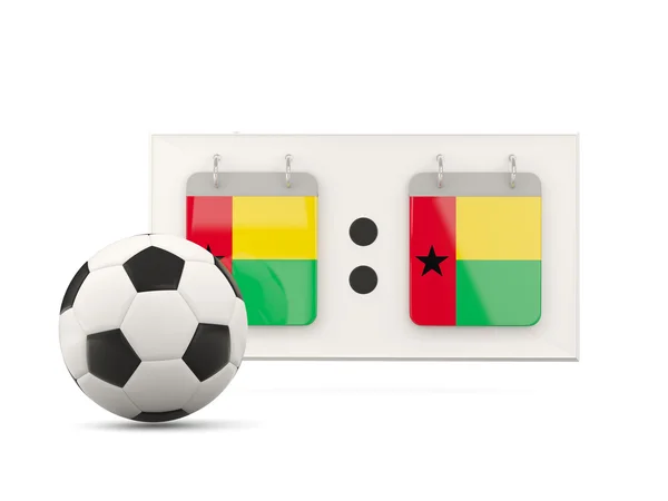 Bandeira de guiné bissau, futebol com placar — Fotografia de Stock
