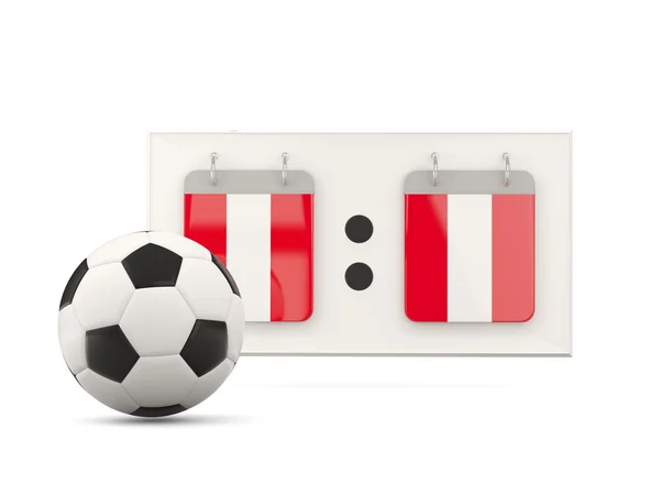 Vlag van peru, voetbal met scorebord — Stockfoto
