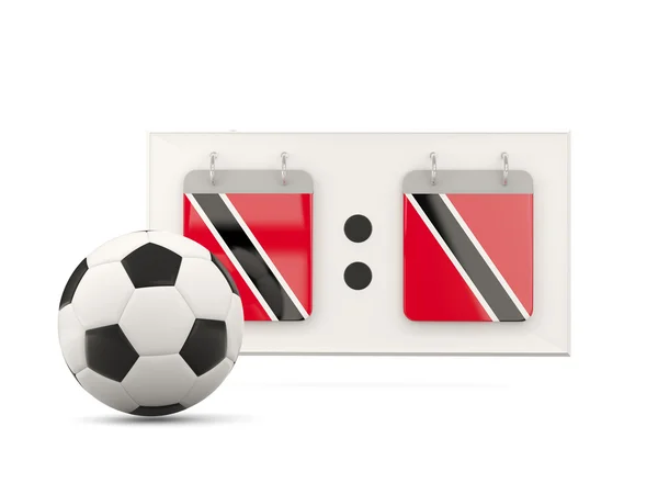 Vlag van trinidad en tobago, voetbal met scorebord — Stockfoto