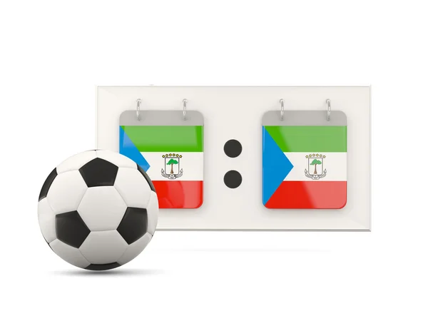 Drapeau de la Guinée équatoriale, football avec tableau de bord — Photo