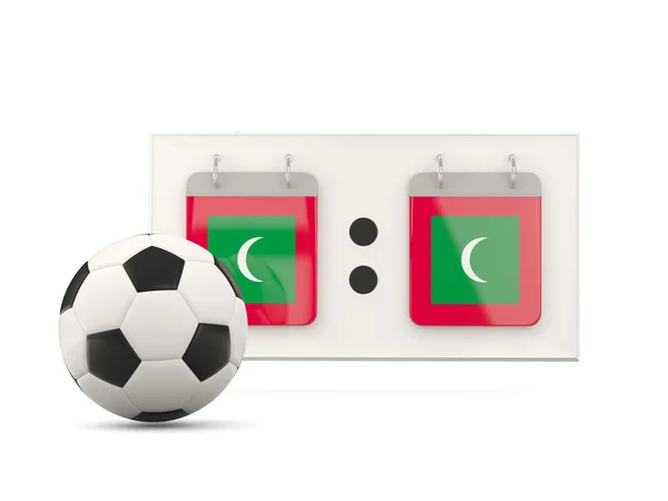 Bandiera delle Maldive, calcio con segnapunti — Foto Stock